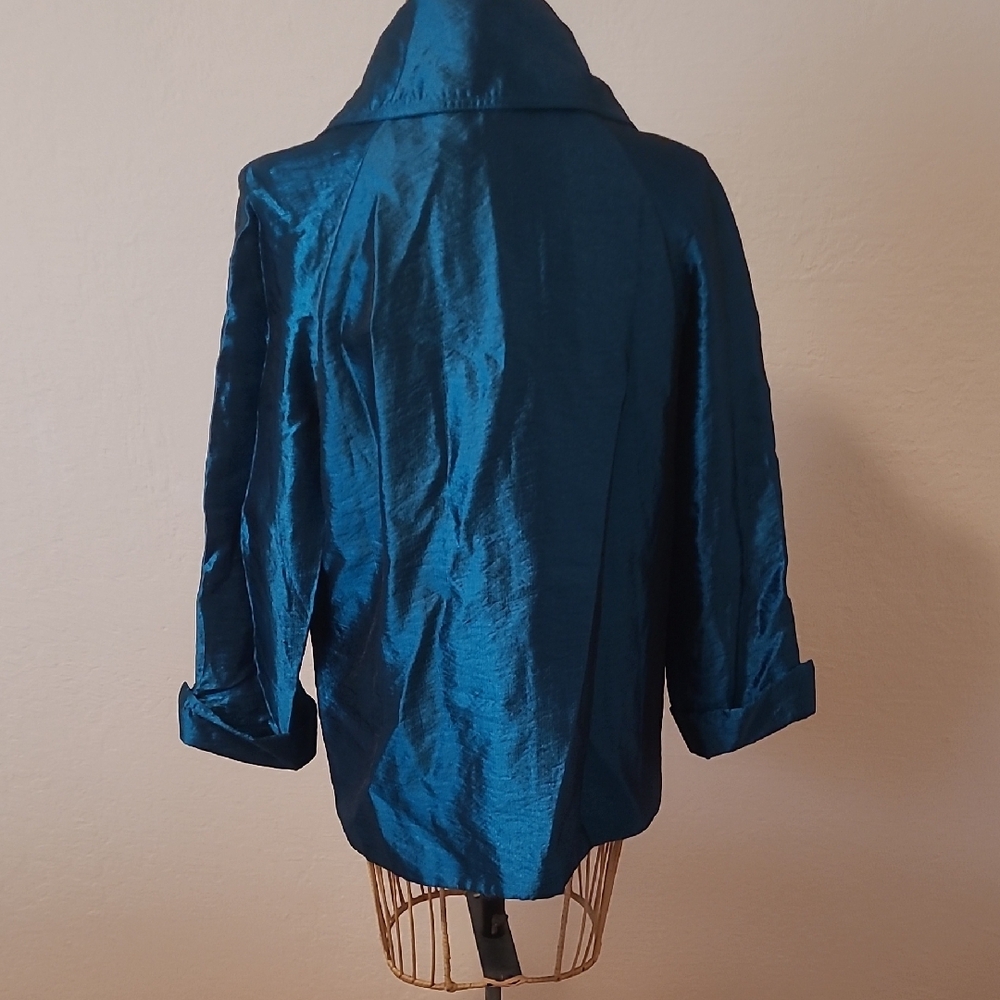 Chico's Elegant Teal Blue Jacket - Picture 4 of 7